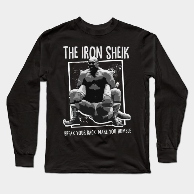 iron sheik wresling Long Sleeve T-Shirt by Shelter Art Space